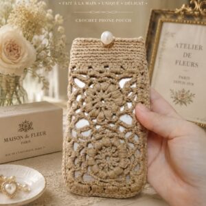 歐式窗櫺手機包包Mon Cherie amour Just finish Crochet the cute phone pouch