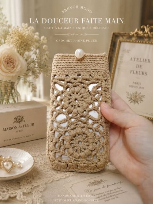 歐式窗櫺手機包包Mon Cherie amour Just finish Crochet the cute phone pouch